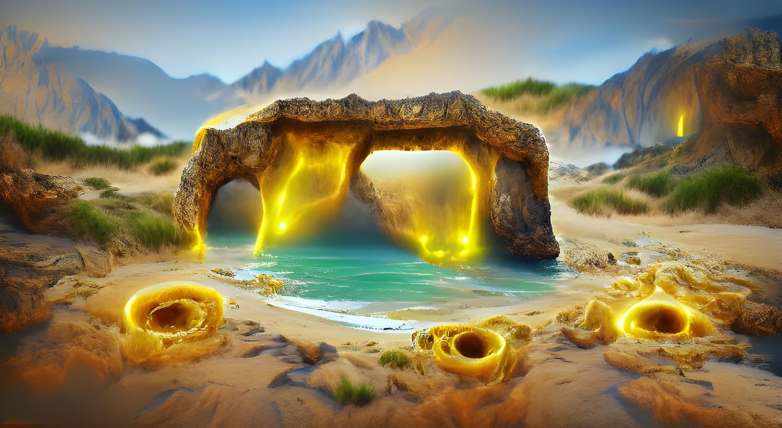 Topaz Portal of Necrotic Energy on a Beach