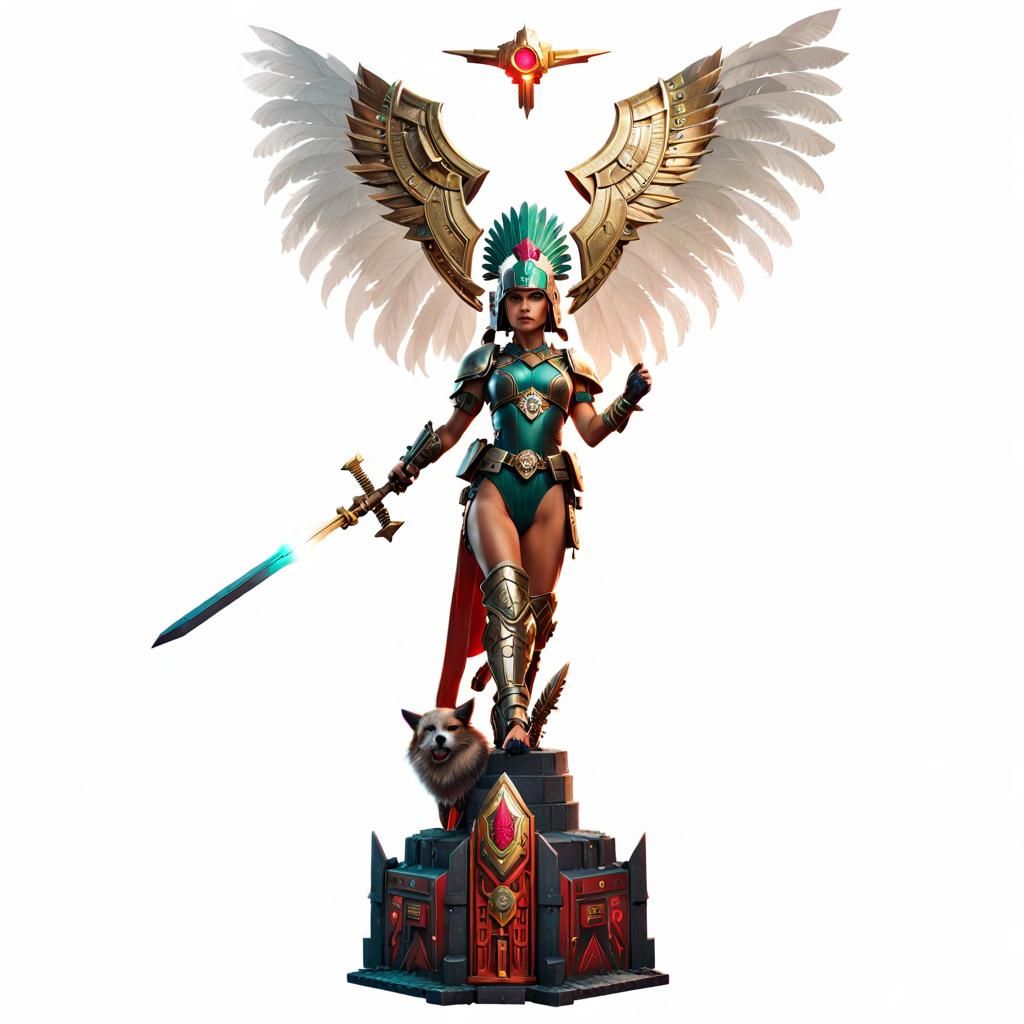 Space Marine Woman in Cybernetic Armor