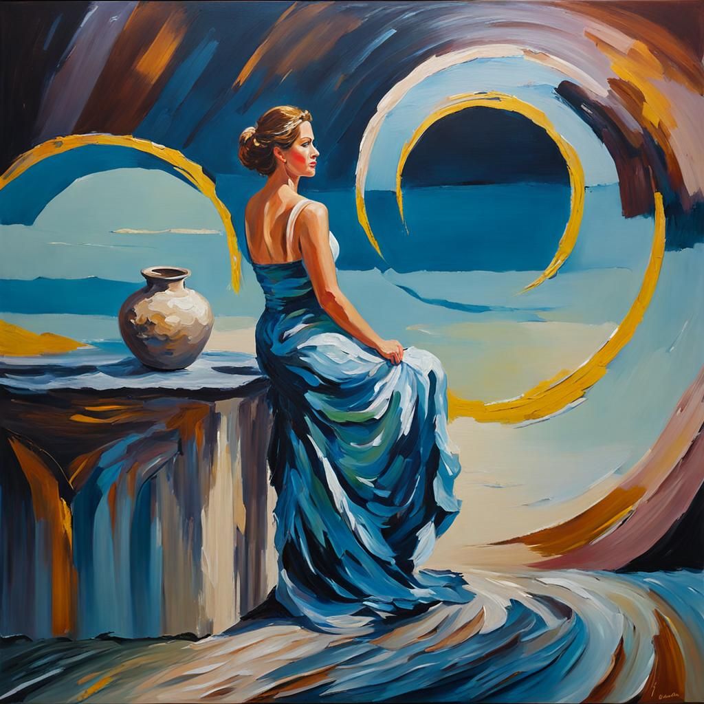 Oil Painting of woman Impasto gouache Painting, Very Heavy Brush Strokes, Heavy Wet Oil Painting, Impasto Impasto