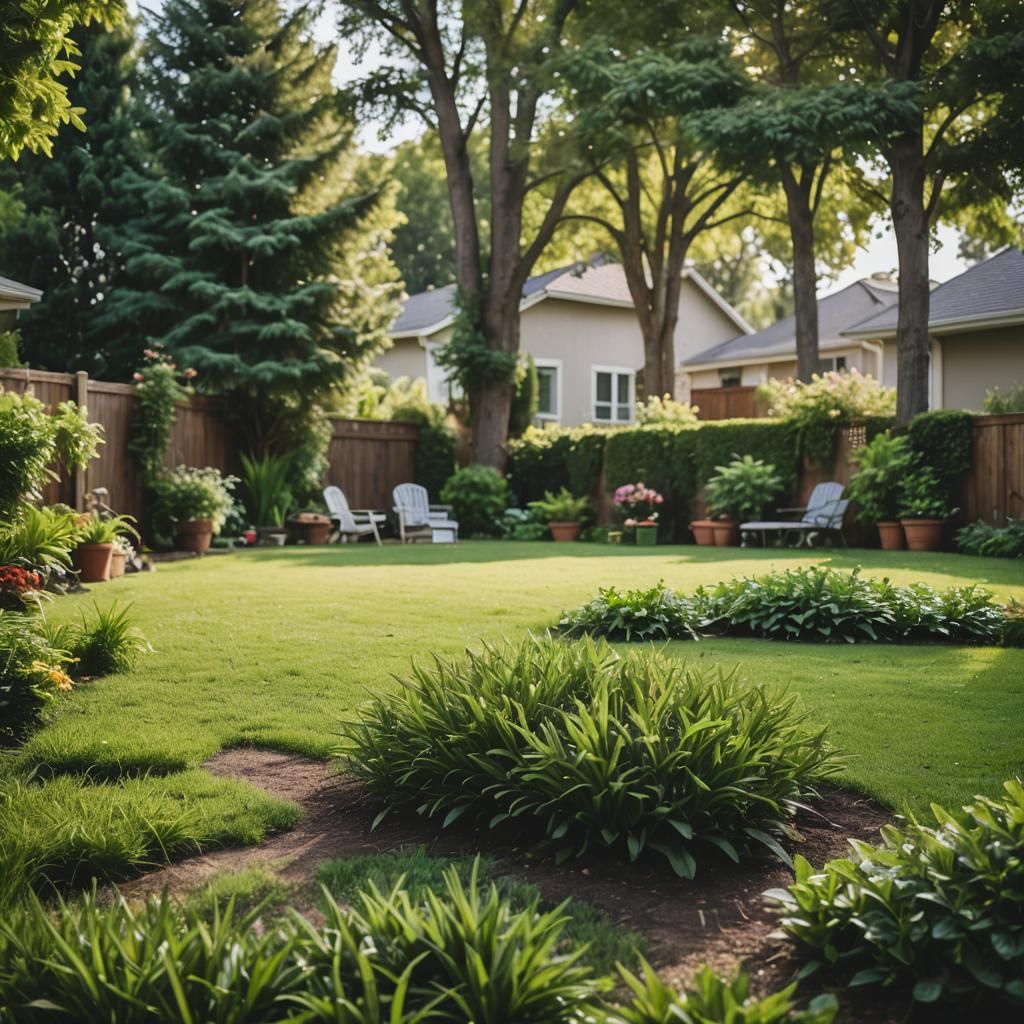 Suburban House Backyard Captured with Bokeh