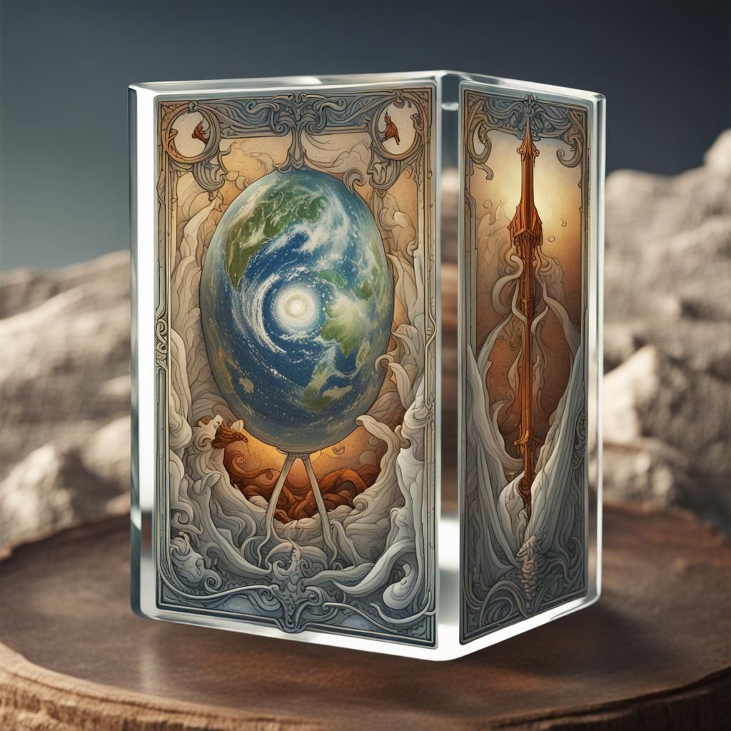 The Devil Tarot Card in Glass Cube
