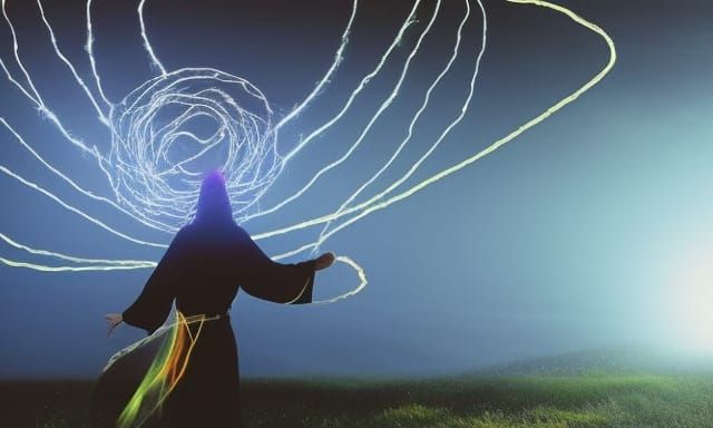 Ley Line Wizard Conjuring Arcane Energy
