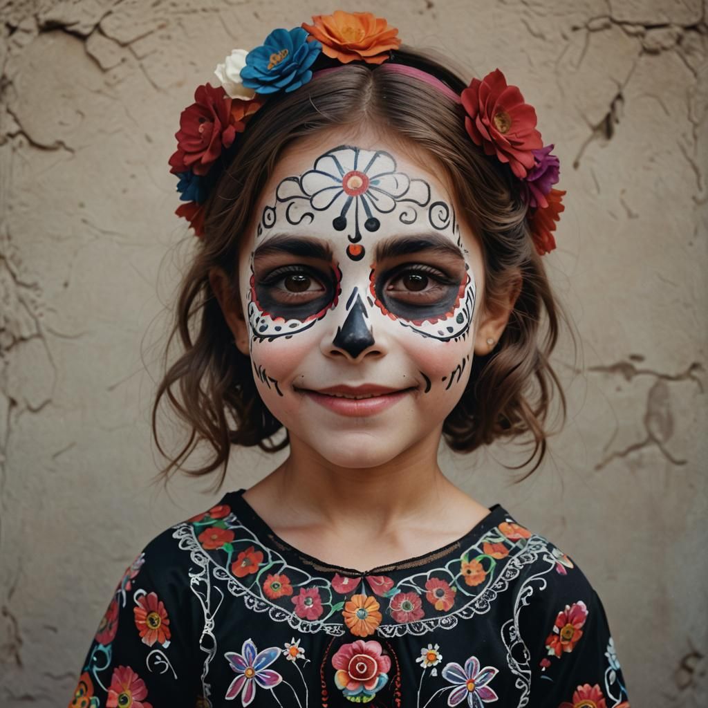 Hyper-Realistic Catrina Portrait of an Argentine Girl