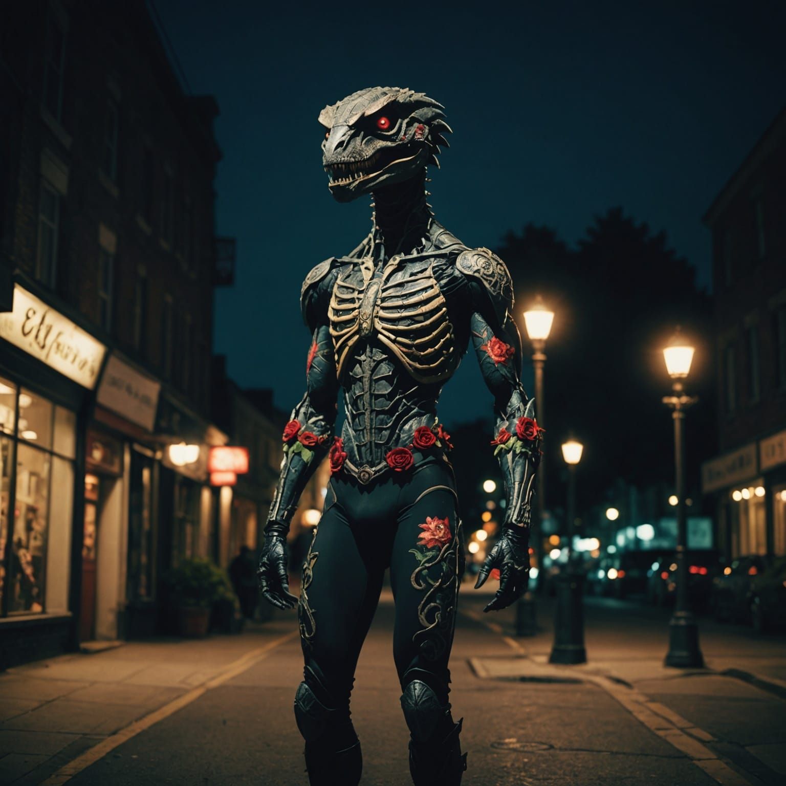 Whimsical Fabric Lamppost with Lama, Cinematic Still