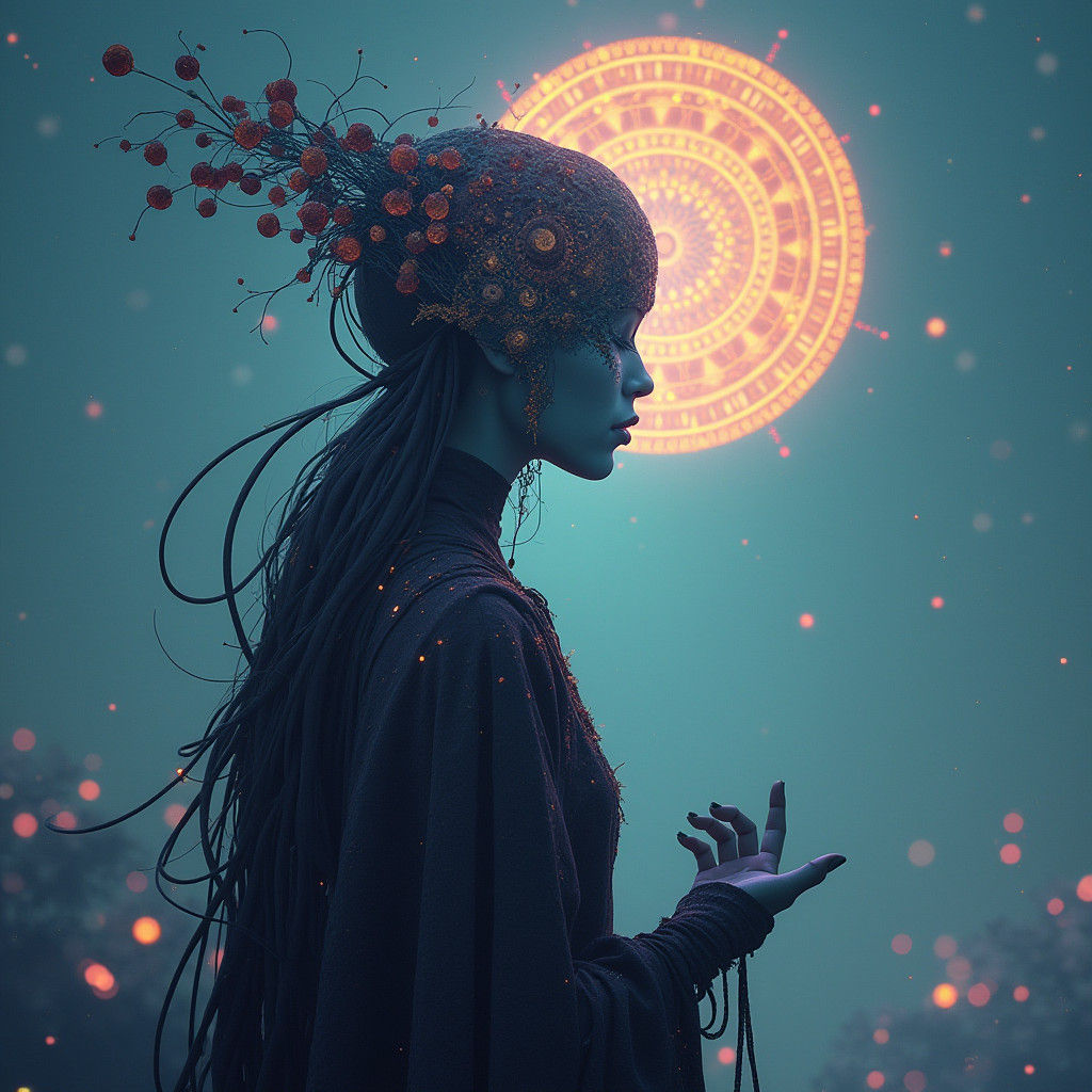 Mystical Avatar Profile in Futuristic Style