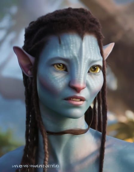Photorealistic Female Na'vi Portrait from Avatar