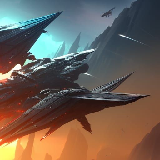 Cinematic Space Battle: Detailed Fantasy Concept Art