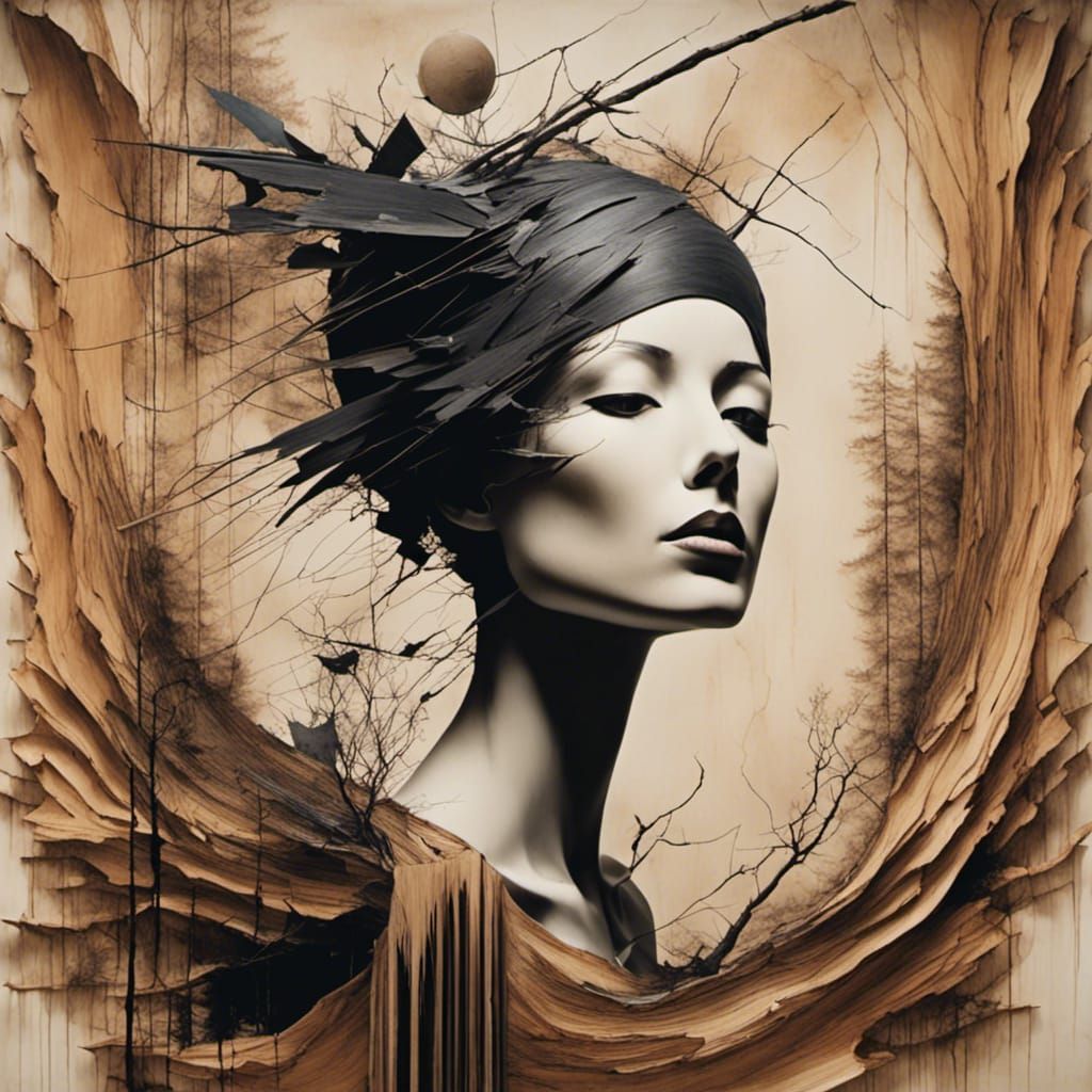 Surrealist Collage of Vintage and Modern Elements