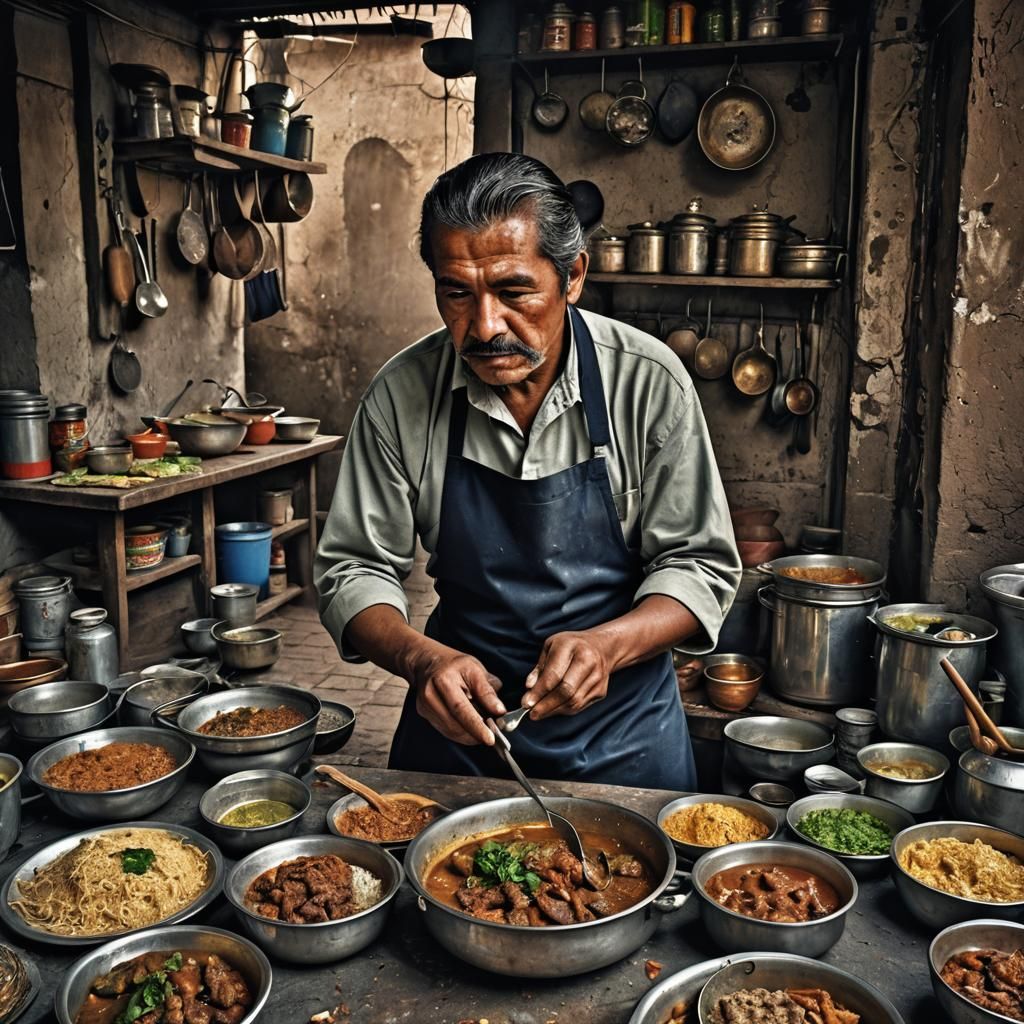 Mexican Cook Prepares Food in Jalisco