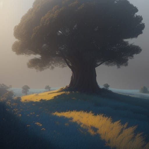 Dreamy Charcoal Landscapes in Golden Light