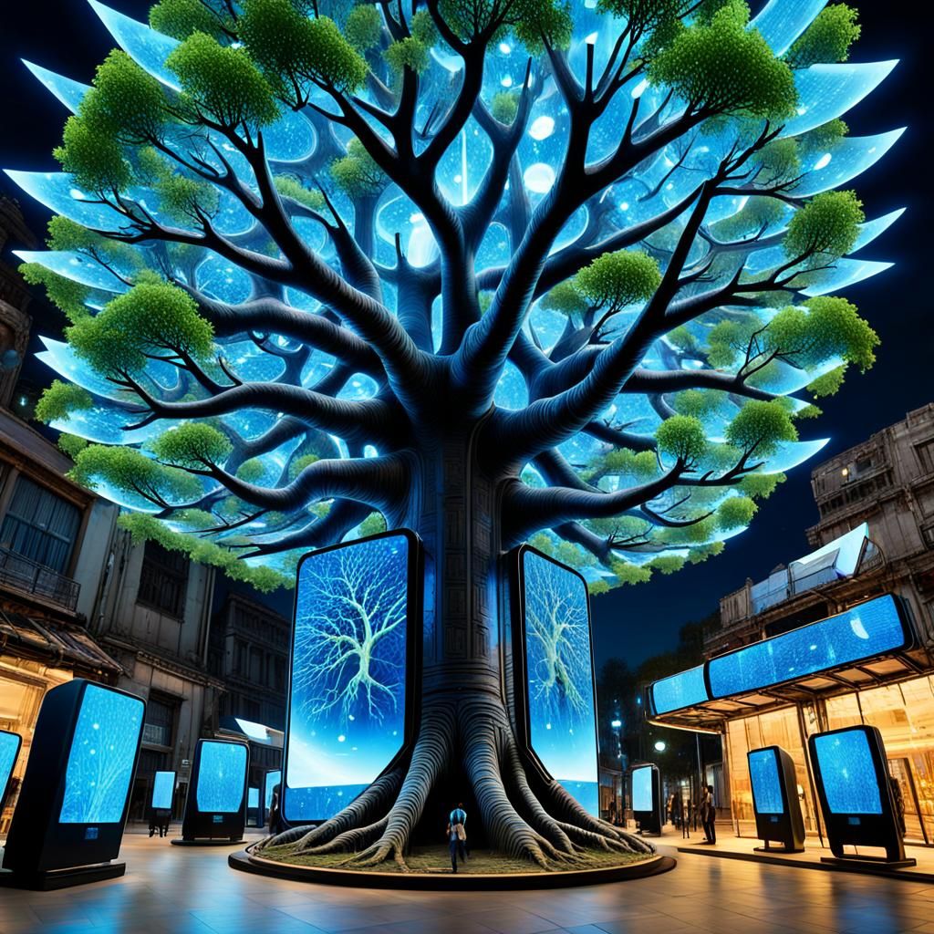 Bionic Baobab City on Alien Planet