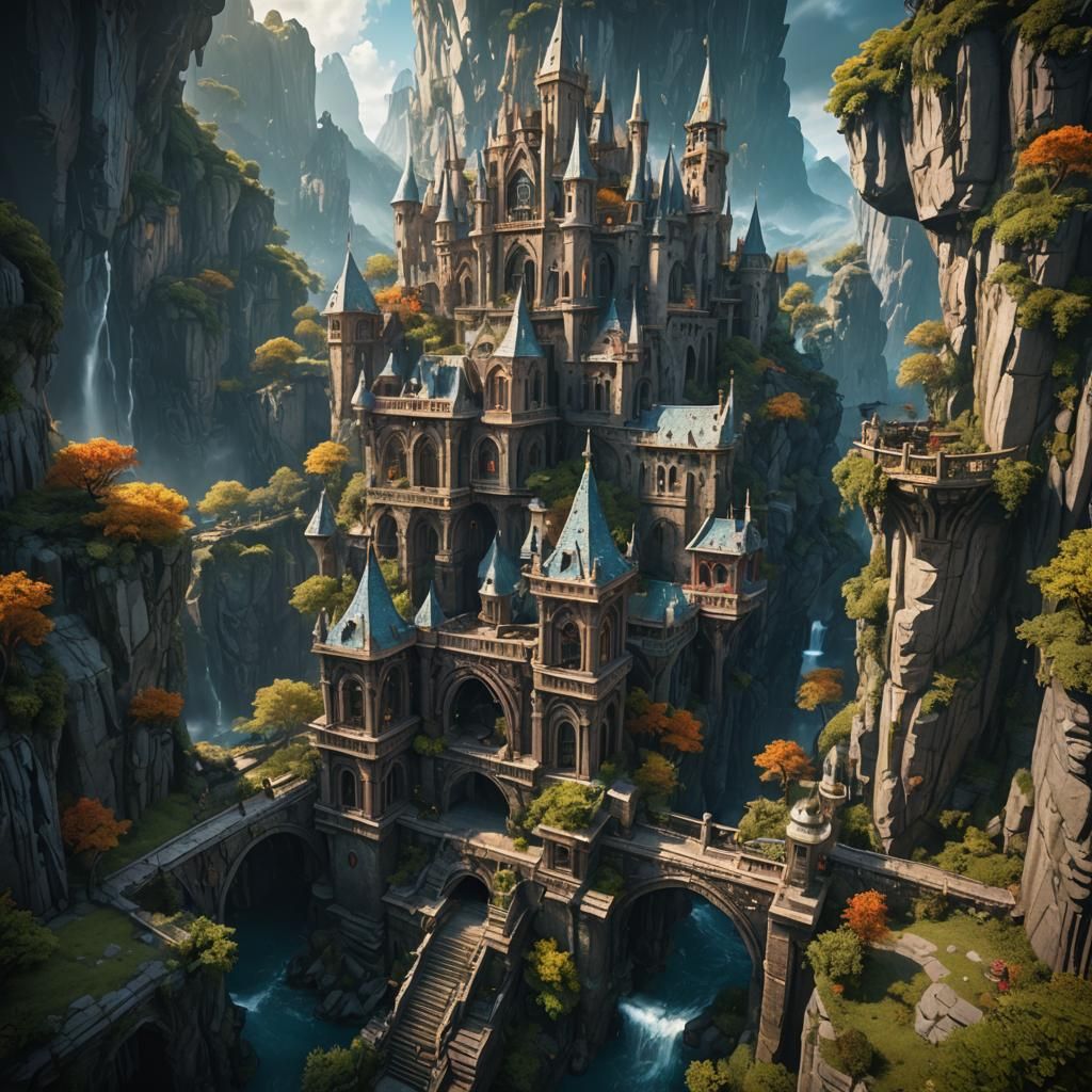 Fantastical Matte Painting in Deep Color, 8K