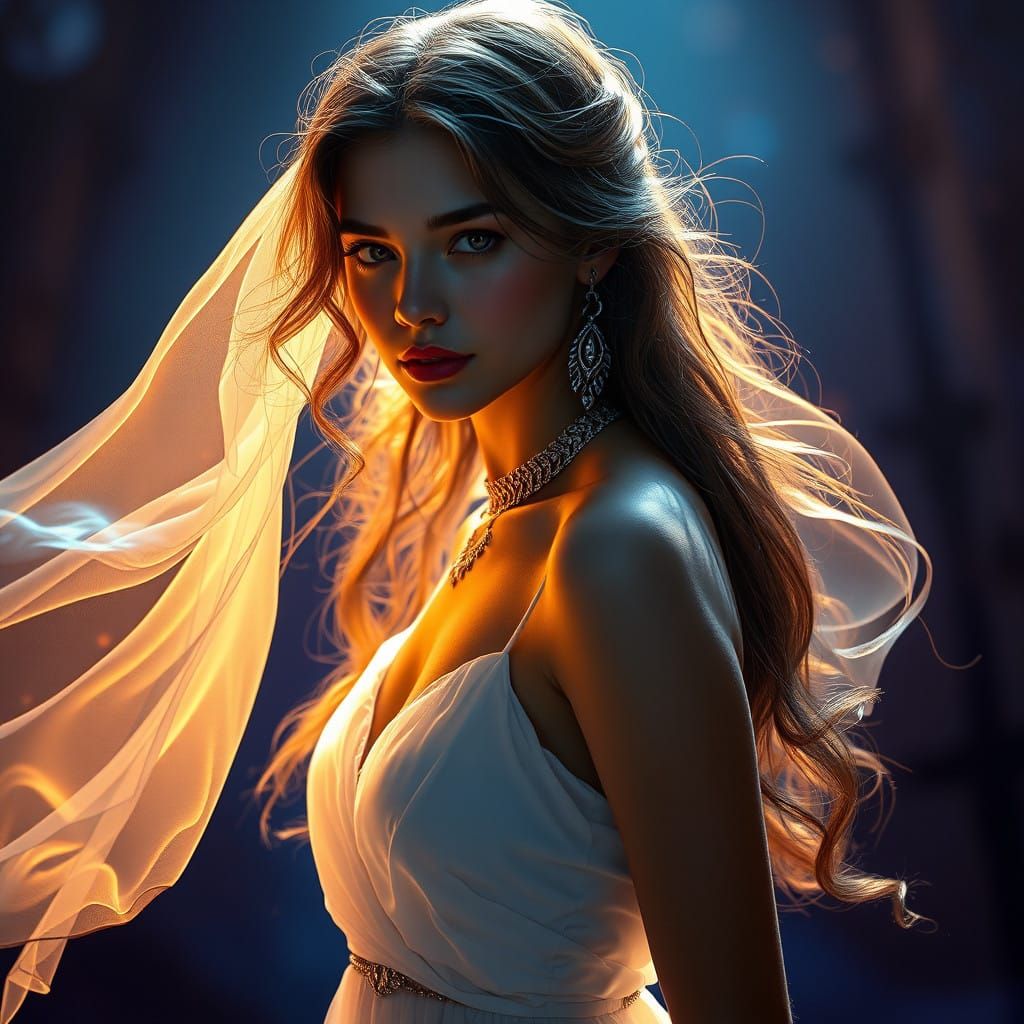 Enchanted Lady in Ethereal Glow