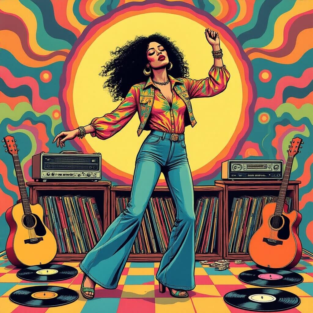 Psychedelic 70s Dance Scene as Funk Art