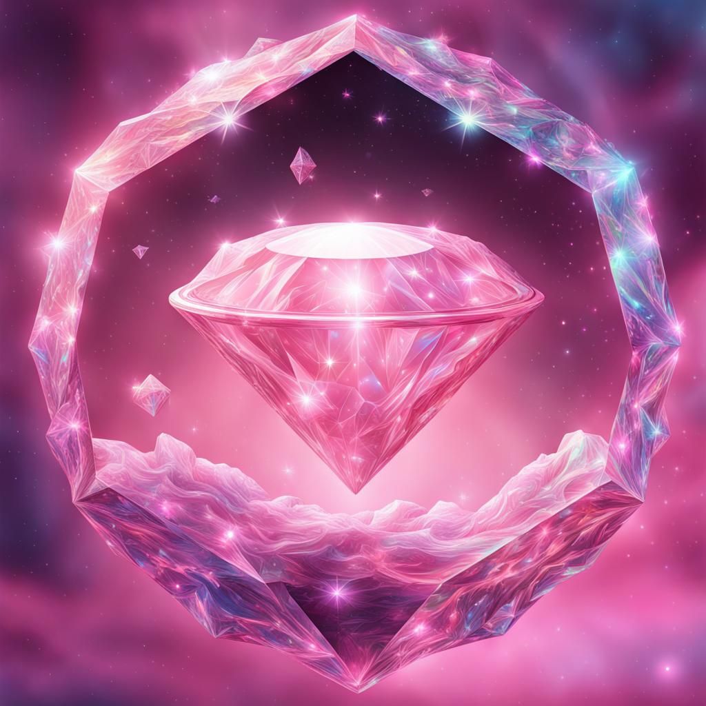 Light Pink Diamond Planet in Cosmic Illustration
