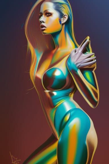 Vivid 8k Portrait of Curvy Model in Latex
