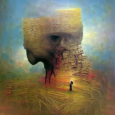 Surreal Human Figure in Dark Abstract Style
