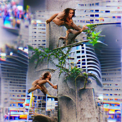 Tarzan Swings Through Concrete Jungle