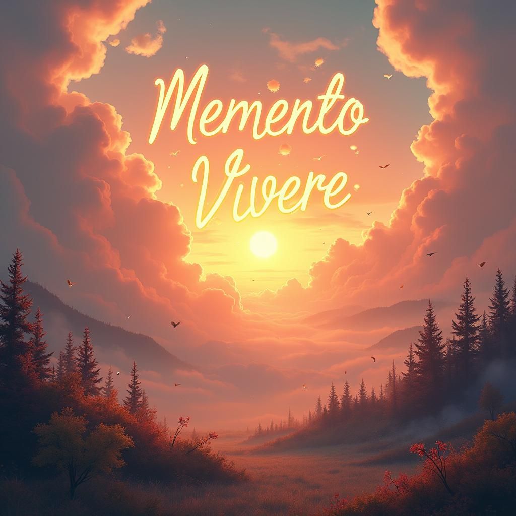 Ethereal Sunrise with Memento Vivere in Fantasy Concept Art