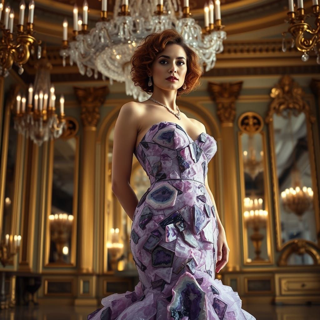 Luxurious Ballroom Beauty in Crystal Geode Gown