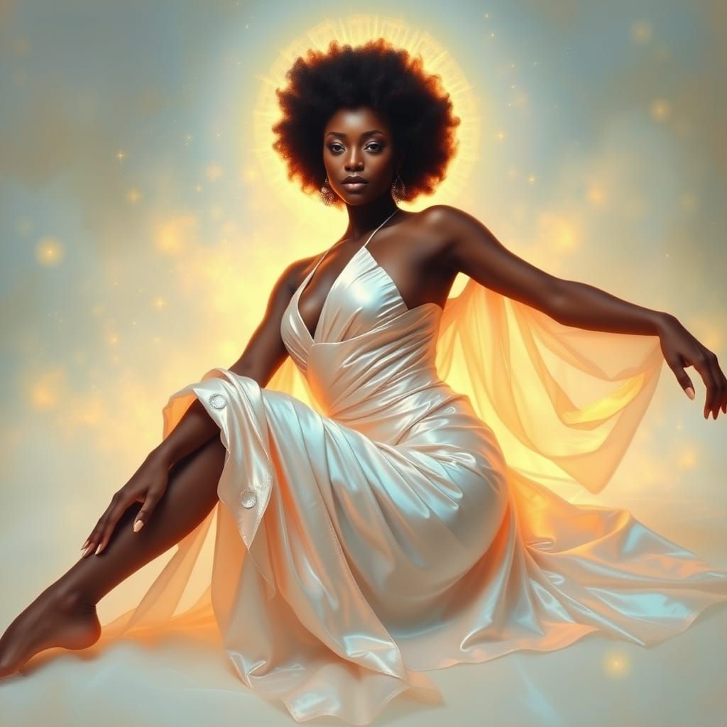 Celestial Goddess in Iridescent Robes