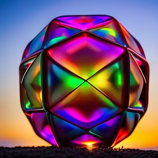 rhombicosidodecahedron: dynamic lighting deep color contrast...