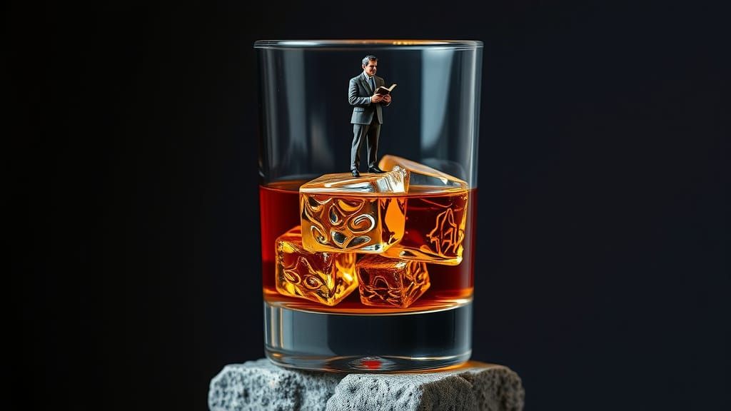 Whiskey Sermon: Miniature Preacher on Ice