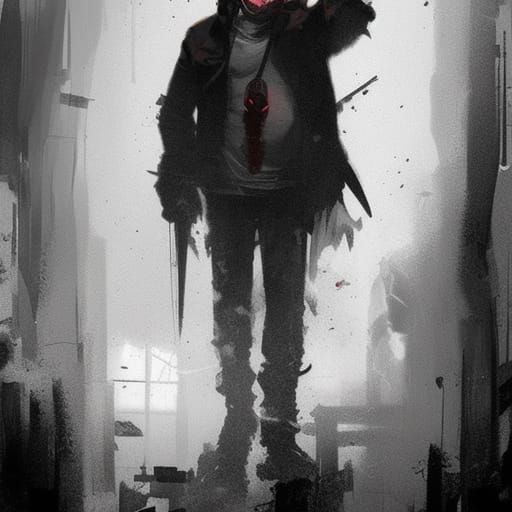 Sinister Young Man in Dark Fantasy Style