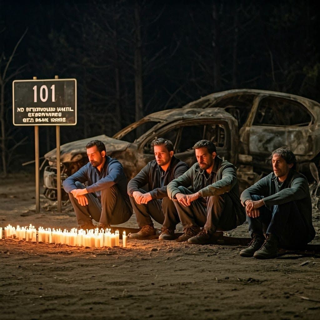 Mourning Aftermath: A Cinematic Memorial Scene