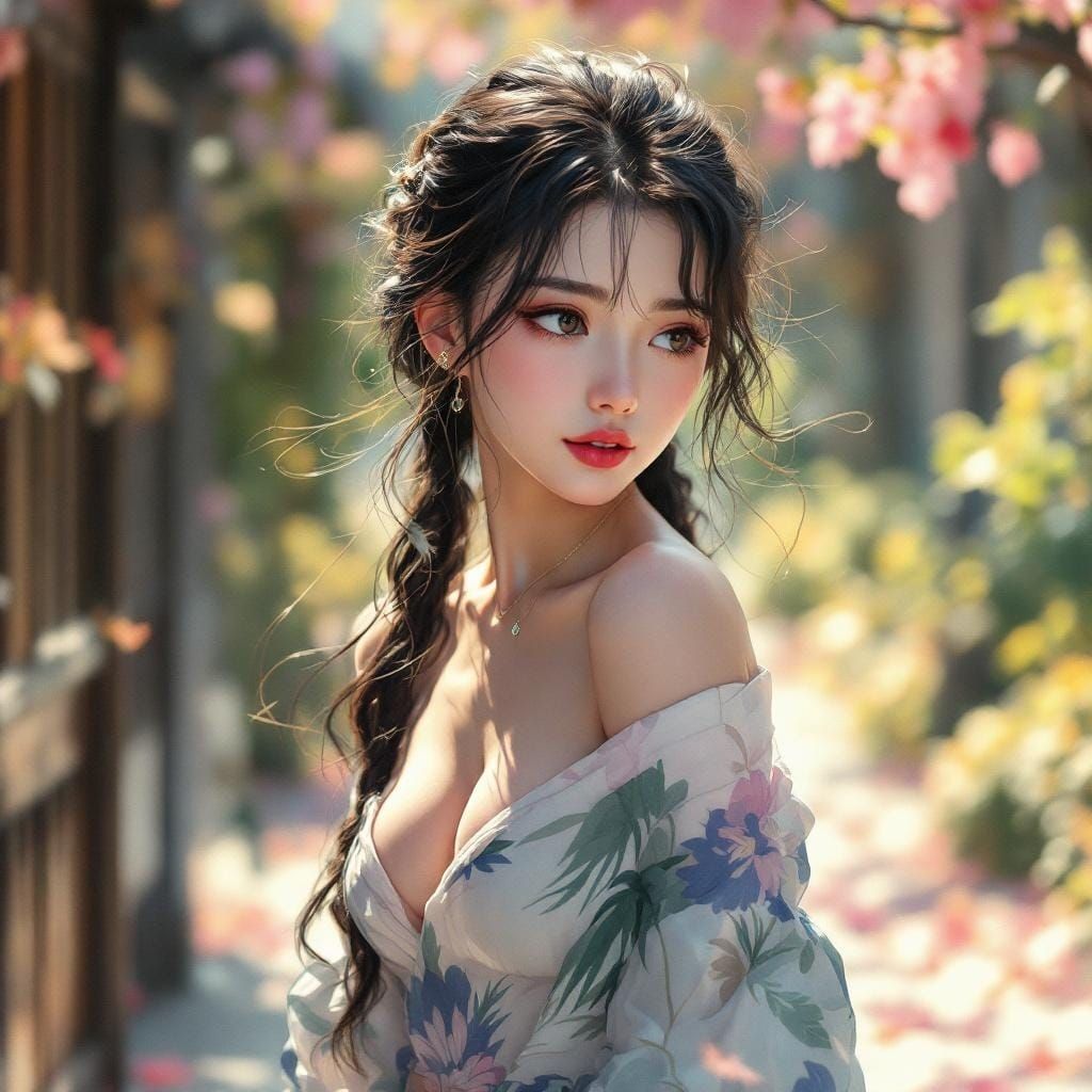 Anime Girl Portrait with Ethereal Glow