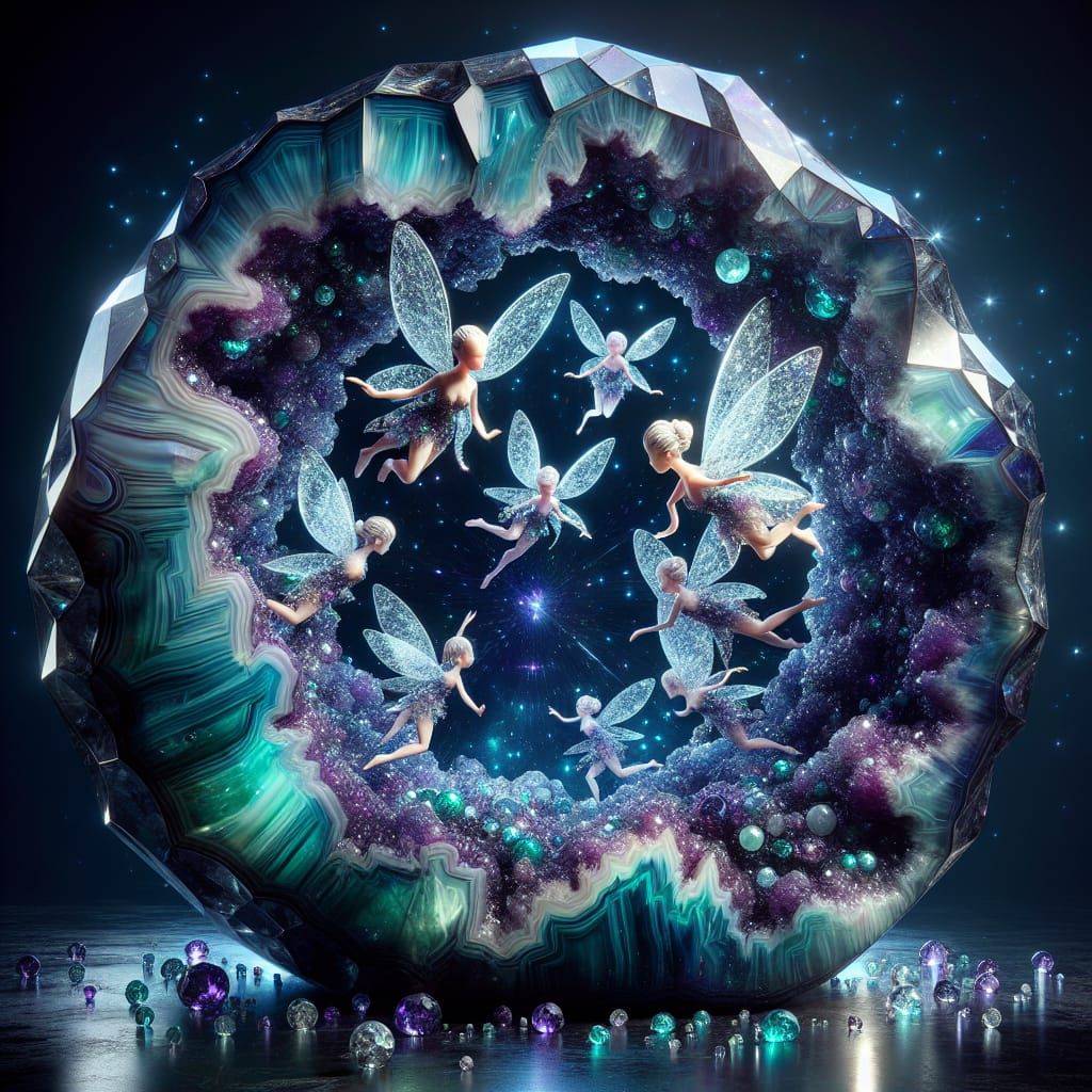 Flying Fairies Geode