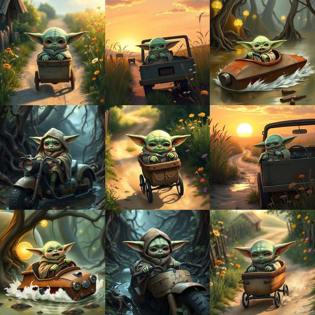 Baby Yoda in a Ditch, Overwhelmed