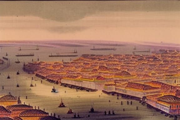 Tartarian Cities from Blimp, 1810 Color Photo