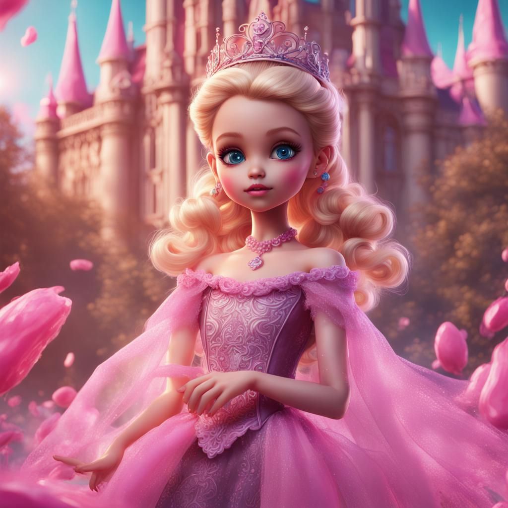 Boy Dressed as Barbie and Princess: Fantasy Art