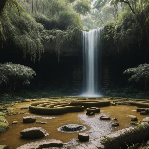 Giant Anaconda near Mayan Temple, Professional Photography