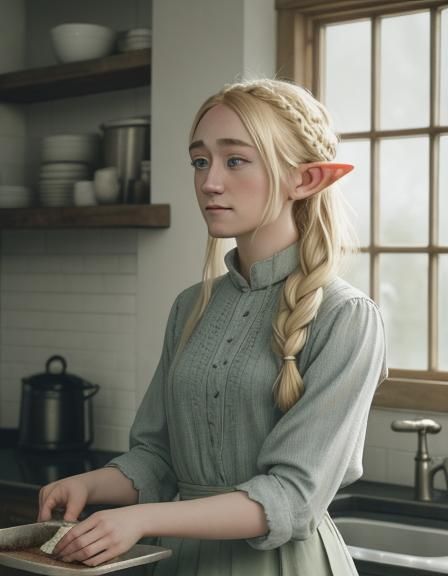 Saoirse Ronan as an Elf Baking Muffins