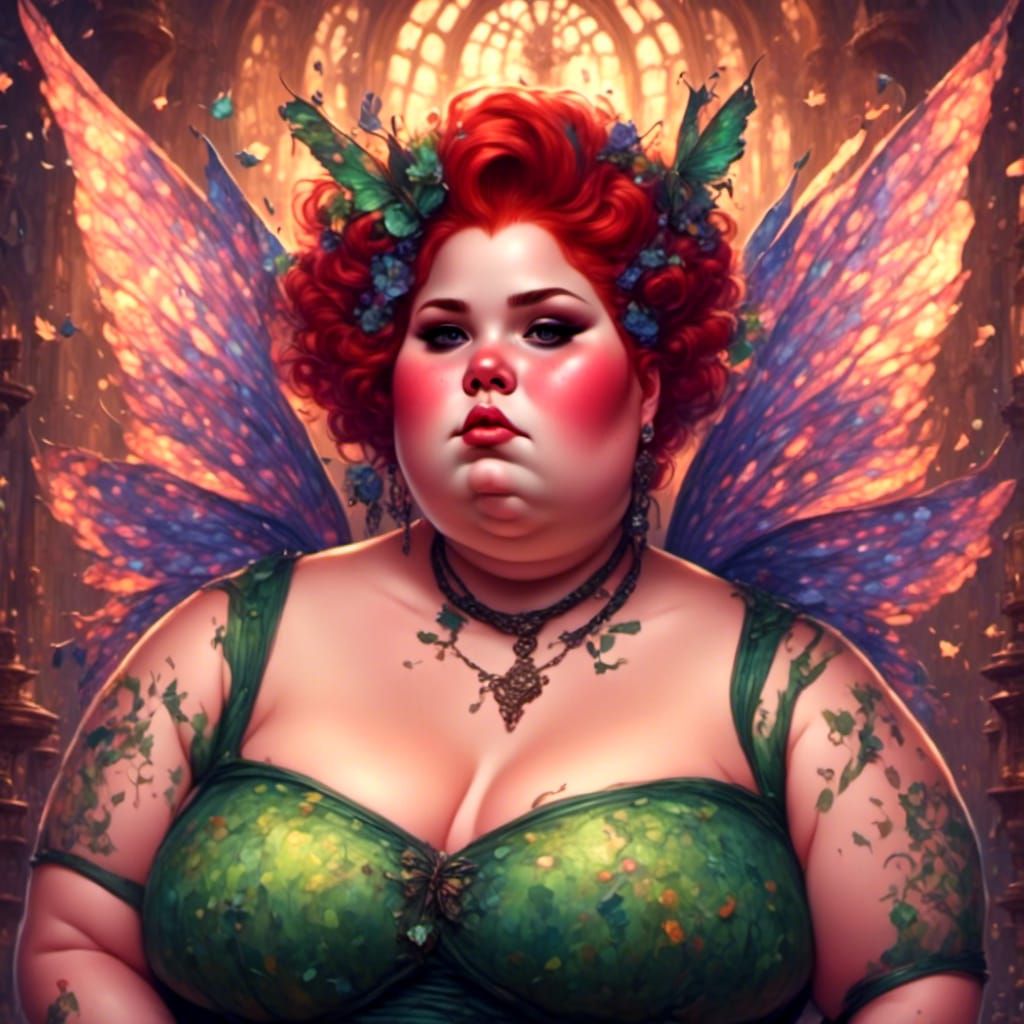 Hyperrealistic Curvy Fairy in Soft Focus