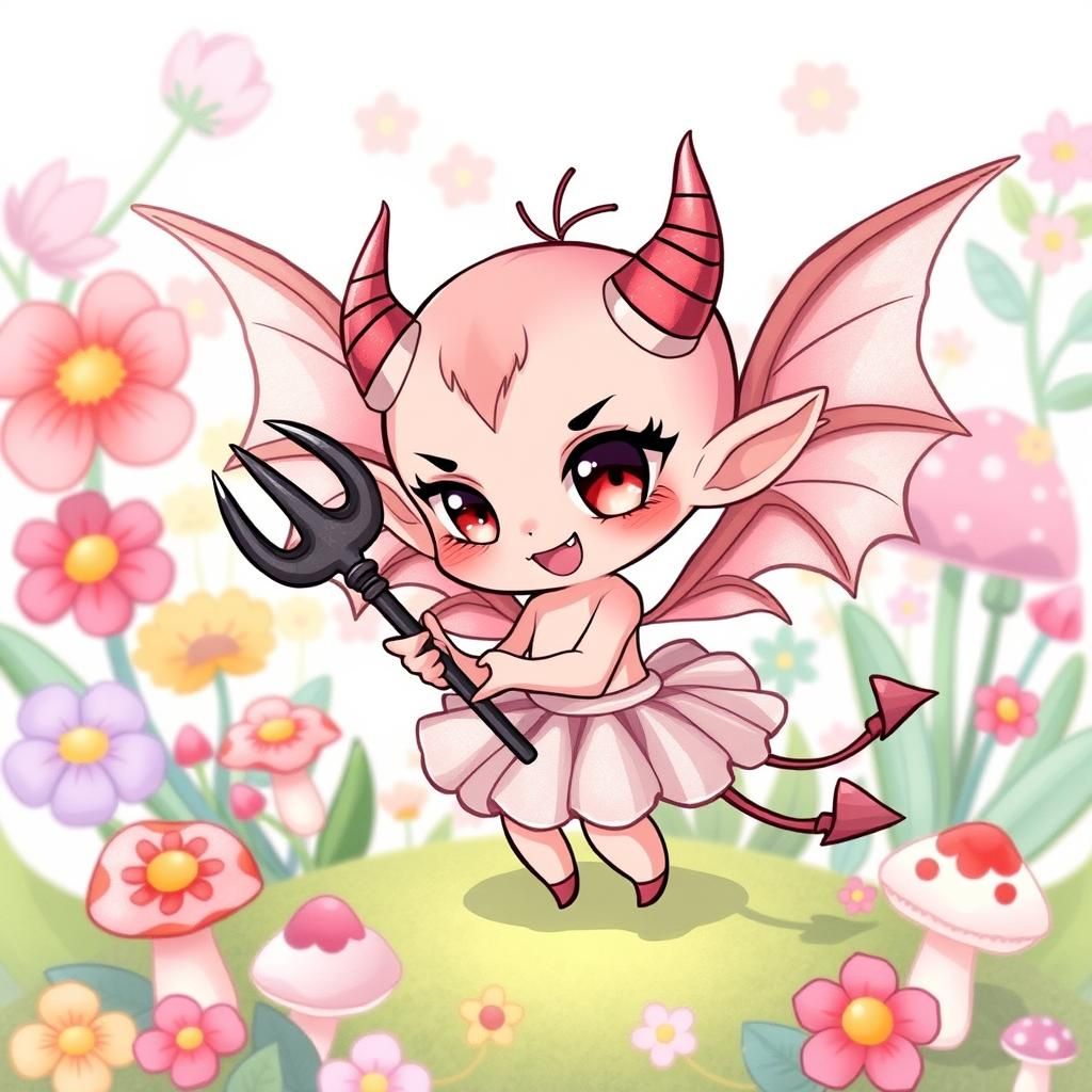Chibi Demon Fairy in Manga Style