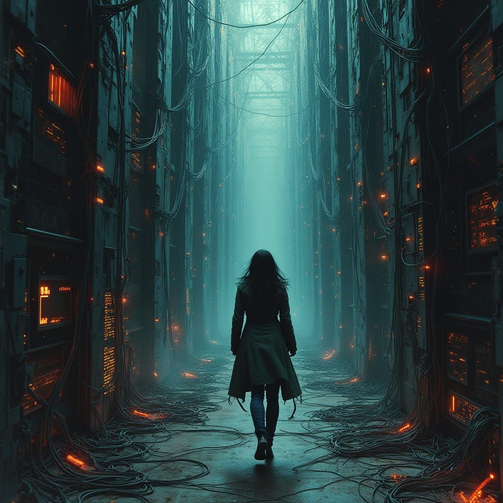 Lost in a Cyberpunk Labyrinth of Tangled Wires and Microchip...