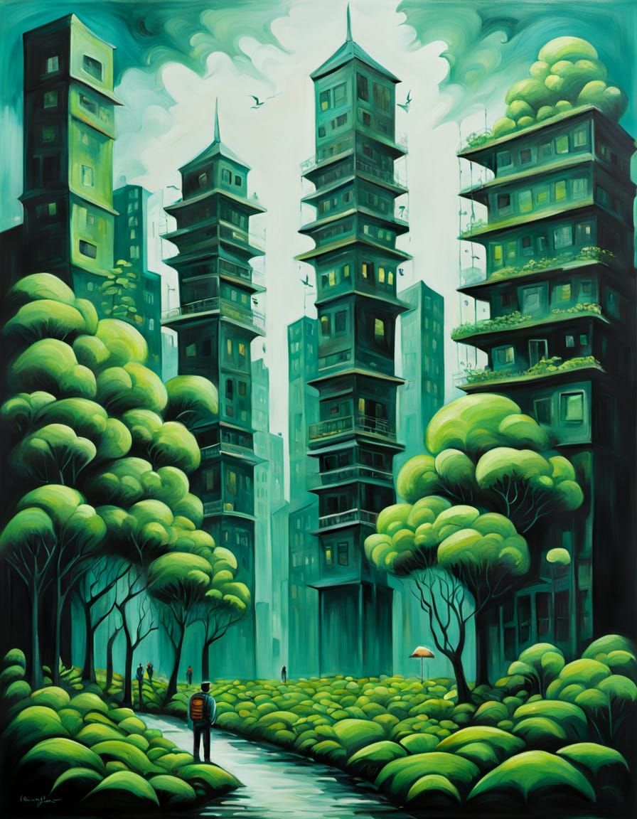 Strange green city