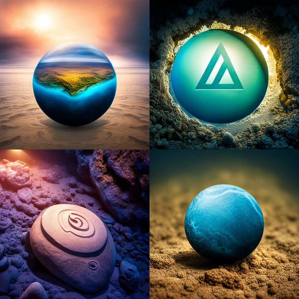 Azure Logo on Seabed Stone: Hyperrealistic Underwater Scene
