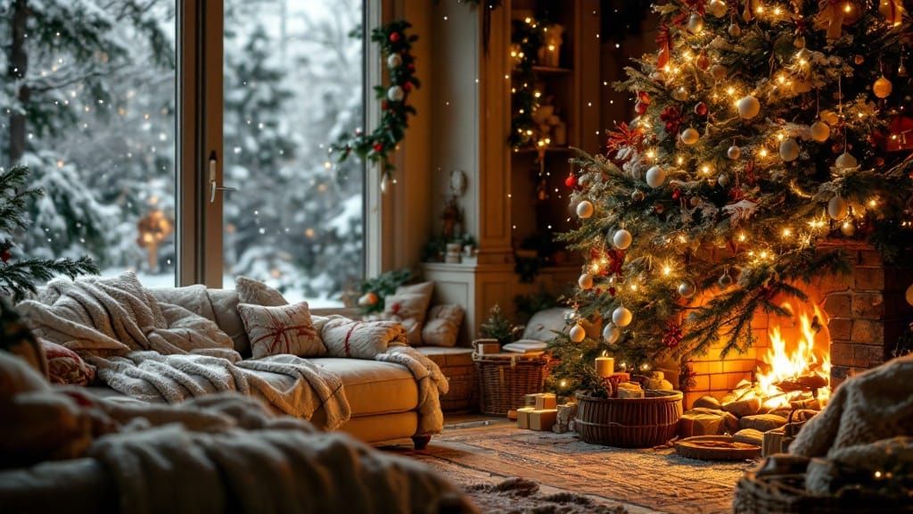 Nostalgic Christmas Environment in Golden Light