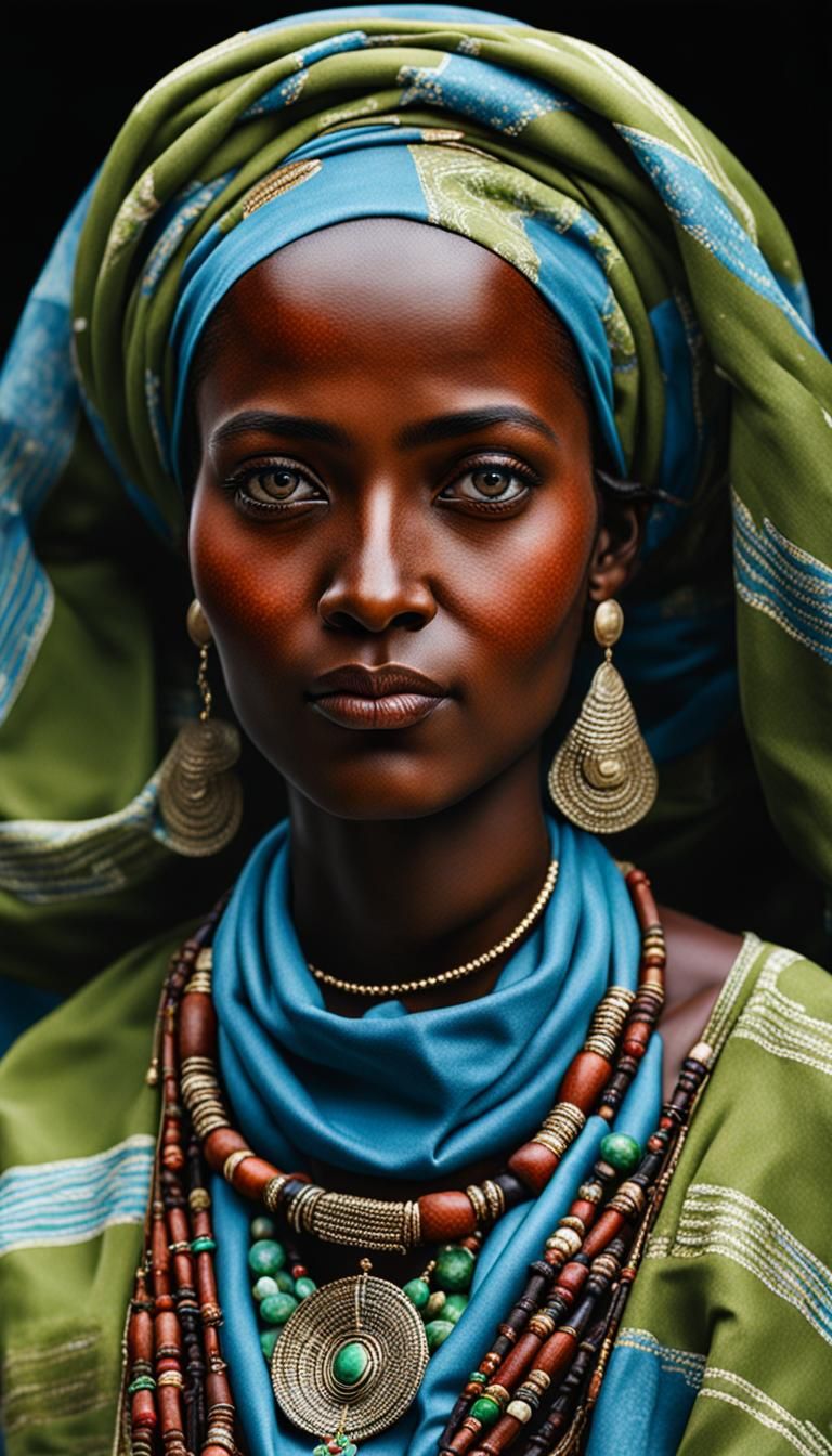 Hyperrealistic Portrait of a Djibouti Woman