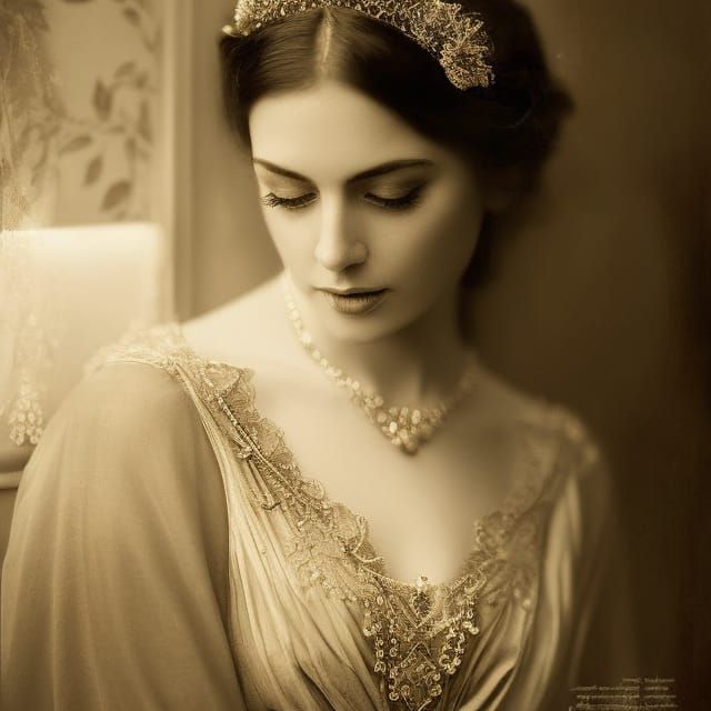 Victorian Lady in Sepia-Toned Fine Art Photography