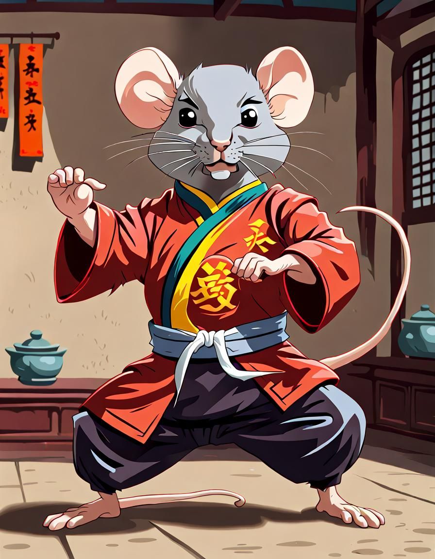 Mouse Kung-Fu Master Portrait