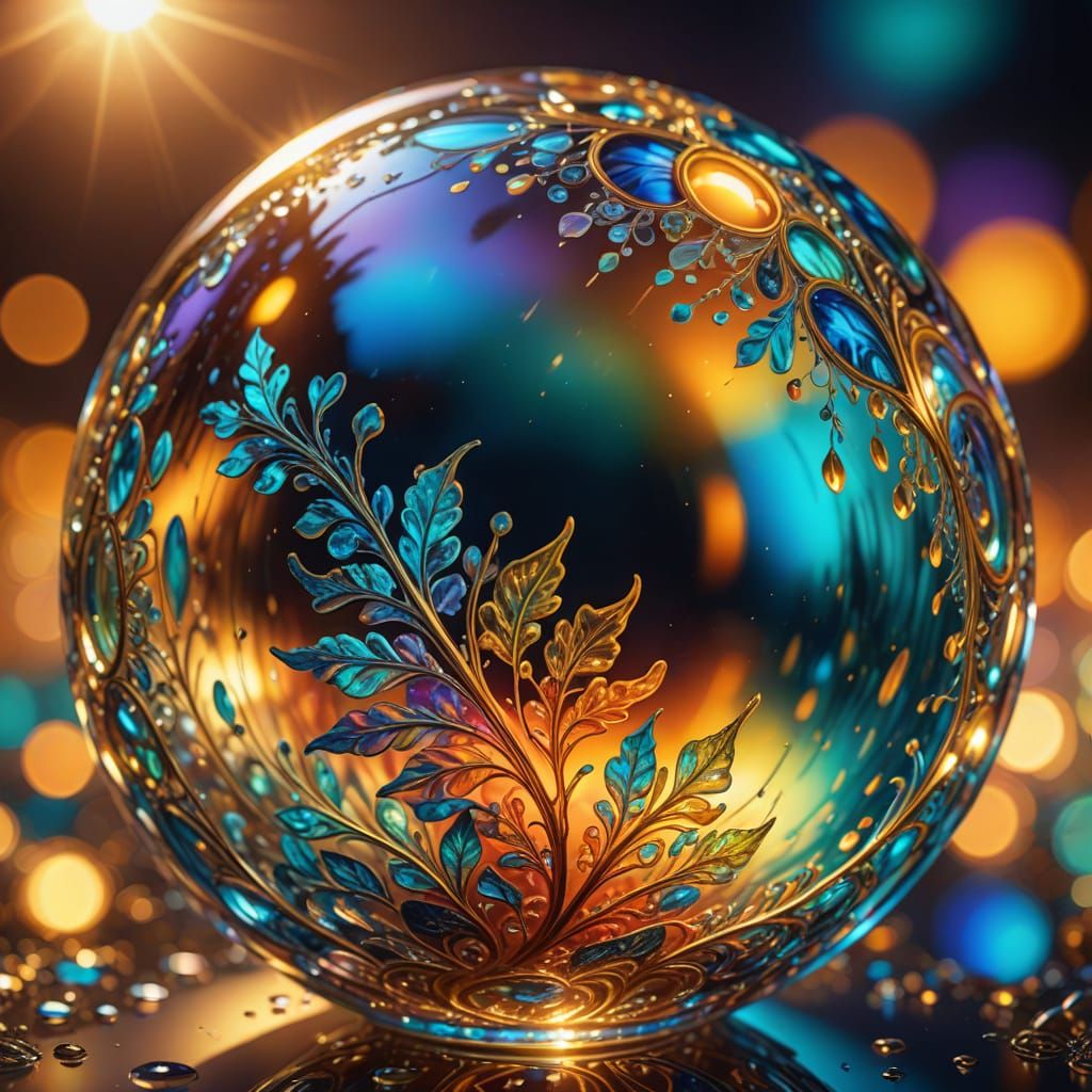 Ethereal Glass Masterpiece in Vibrant, Dreamlike Quality