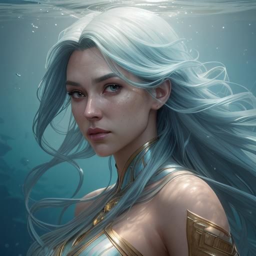 Mammy Water Portrait in Hyperrealistic Style