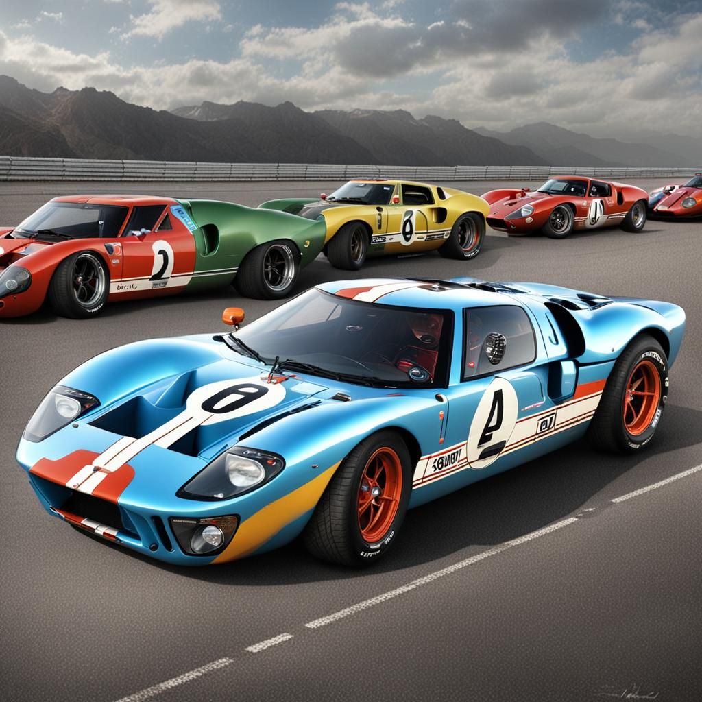 Ford GT40 Race Car Matte Painting