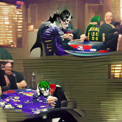 Joker and Batman Play Poker