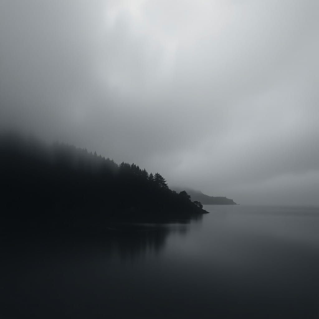 Mysterious Black Waterscape